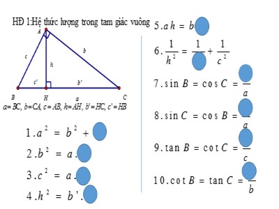 Bài giảng Hình học 10 - Chương II - Bài 3: Các hệ thức lượng trong tam giác và giải tam giác