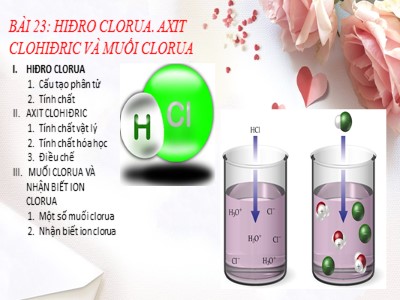 Bài giảng Hóa học lớp 10 - Bài 23: Hiđro clorua. Axit clohiđric và muối clorua