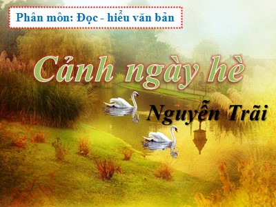 Bài giảng Ngữ văn 10 - Cảnh ngày hè (Nguyễn Trãi)