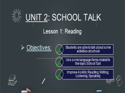 Bài giảng Tiếng Anh 10 (Sách cũ) - Unit 2: School talks - Lesson 1: Reading