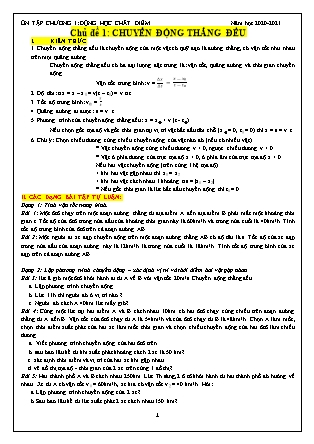 Ôn tập Vật lý 10 - Chương I: Động học chất điểm