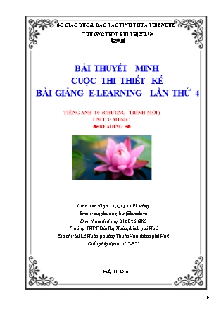 Bài giảng Tiếng Anh Lớp 10 - Unit 3: Music - Ngô Thị Quỳnh Phương