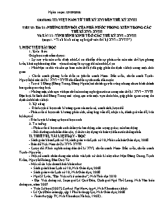 Giáo án Lịch sử Lớp 10 - Bài 21+22